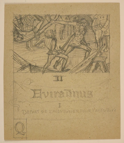 Scène de combat entre chevaliers - Eugène Grasset