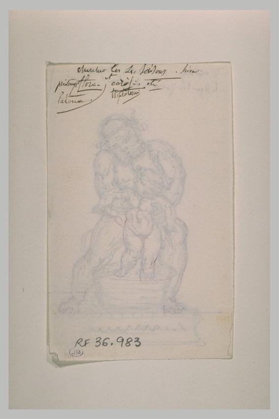 Eugène Guillaume - Silène soutenant l'enfant Bacchus dans une corbeille