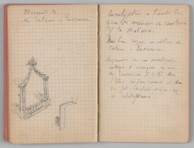 Charles-Justin Le Coeur - Carnet de notes concernant son voyage en Italie