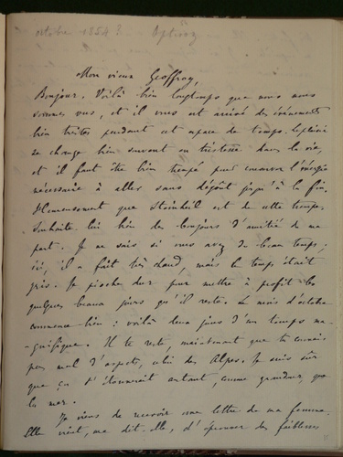 Charles-François Daubigny - (Octobre 1854), sans lieu, à Geoffroy Dechaume