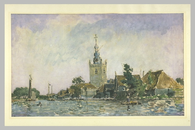 Johan Barthold Jongkind - Le village d'Overschie en Hollande
