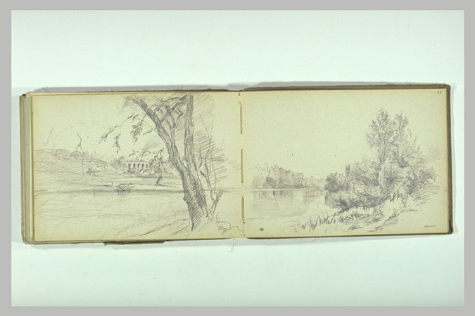 Léonide Bourges - Paysage avec un étang