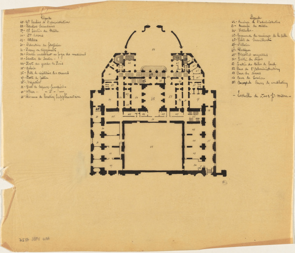 Alphonse Gosset - Opéra de Paris, plan du 2e dessous de la scène et du sous-sol ...