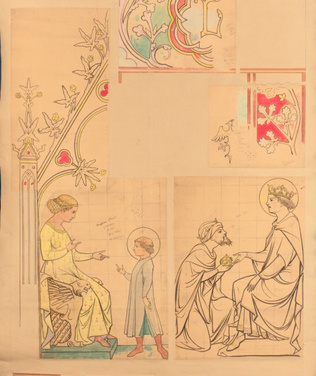 Eugène Viollet-le-Duc - Projet de peinture murale pour la chapelle Saint-Ferdina...