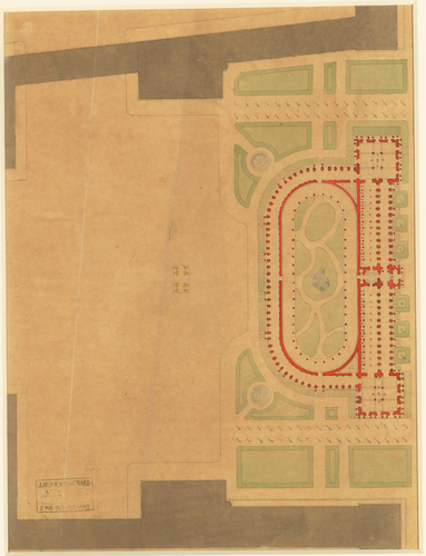 Joseph Olive - Plan du jardin (a), projet de reconstruction partielle du Palais ...