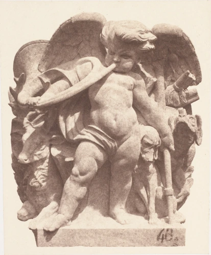 Edouard Baldus - "La Chasse", sculpture de Charles Auguste Lebourg, décor du pal...