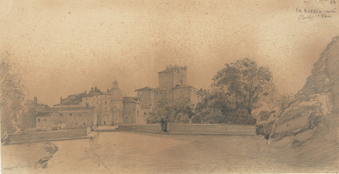 Louis Boitte - Italie du Nord, Ariccia près de Frascati, vue du village et du si...