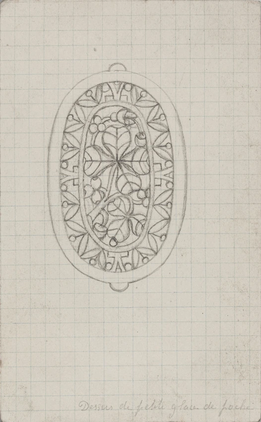 Enguerrand du Suau de la Croix - Dessus de glace de poche à motif floral