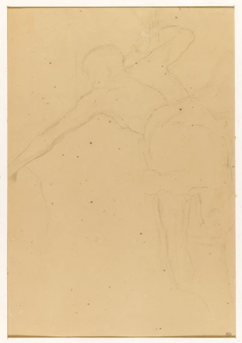 Edgar Degas - Archer vu de dos, en équilibre sur une marche (?)