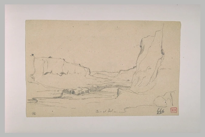 Gustave Guillaumet - Ravin entre des falaises rocheuses