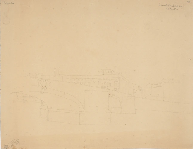 Louis Boitte - Italie du Nord, Florence et Fiesole, vue sur le pont de la Trinit...