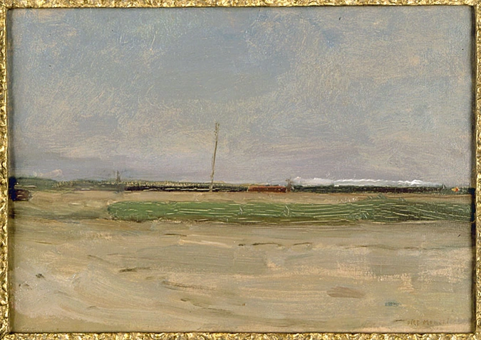 Piet Mondrian - Paysage de polder avec un train à l'horizon