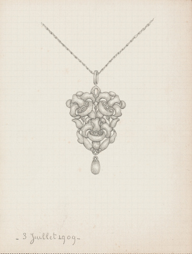 Enguerrand du Suau de la Croix - Pendentif à motif floral et végétal, pendeloque...