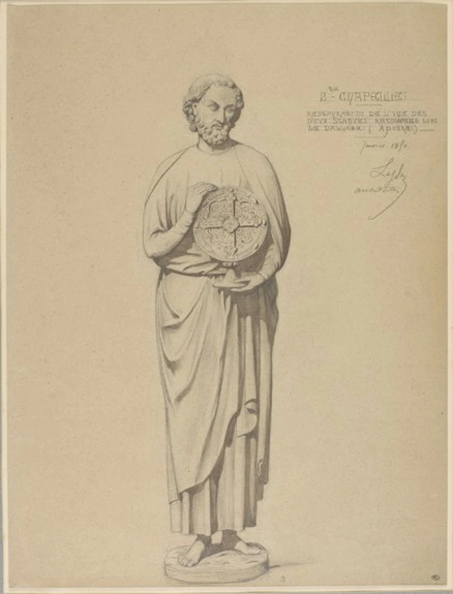 Jean-Baptiste Lassus - Restauration d'une statue d'apôtre de la Sainte-Chapelle