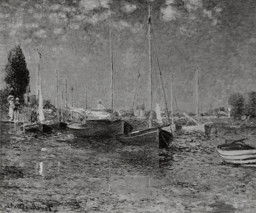 Anonyme - Photographie du tableau de Monet Les bateaux rouges à Argenteuil
