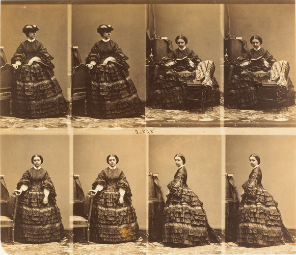 André Adolphe Eugène Disdéri - Mme Hagan en huit poses, deux assise et six en pi...
