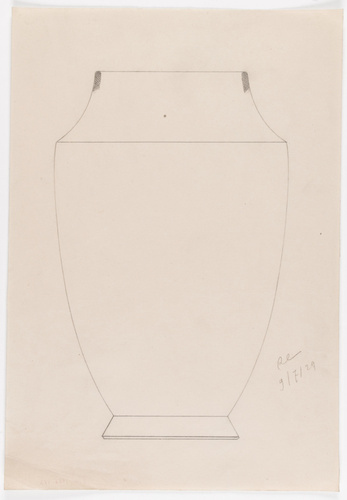 Emile Gallé - Projet de vase à épaulement, sur piédouche