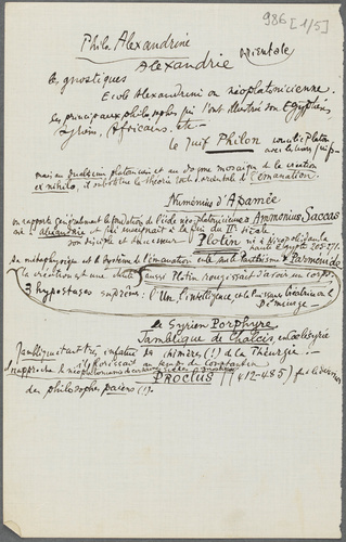 Paul Guillaume - Philo. Alexandrine / Philo. Chrétienne / Phil. Arabe et Juive