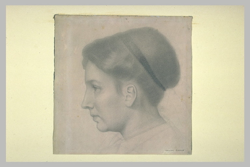 Odilon Redon、Tete de Jeune Femme de Prof Tête de jeune femme, de profil à gauche - Odilon Redon | Musée d'Orsay