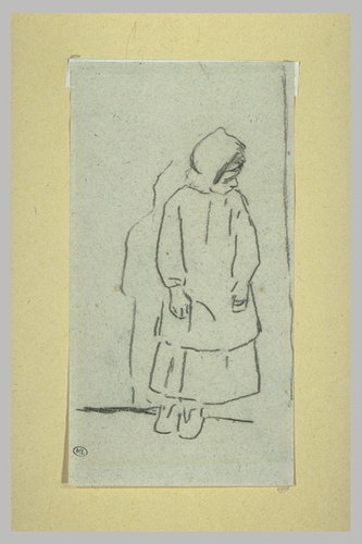 Jean-François Millet - Croquis d'une enfant en tablier