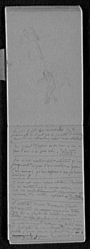 Croquis d'un paysan de face, soulevant une botte de foin et d'un paysan de trois quarts à gauche, portant une botte de foin