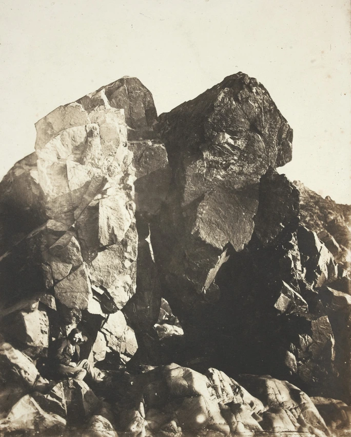 Auguste Vacquerie au pied d'un rocher (La Collette) - Charles Hugo