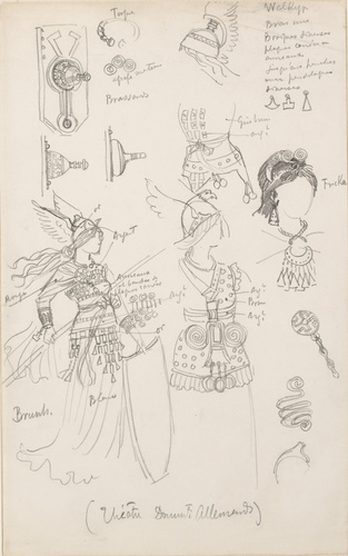 Eugène Grasset - Etudes de costumes, bijoux de Walkyrie