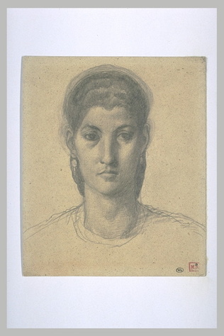 Pierre Puvis de Chavannes - Tête de femme, vue de face