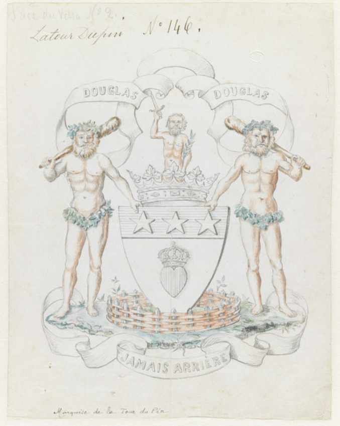 Emile Gallé - Blason aux armes de la marquise de La Tour du Pin