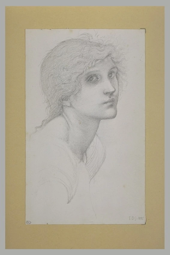 Edward Burne-Jones - Tête de jeune femme