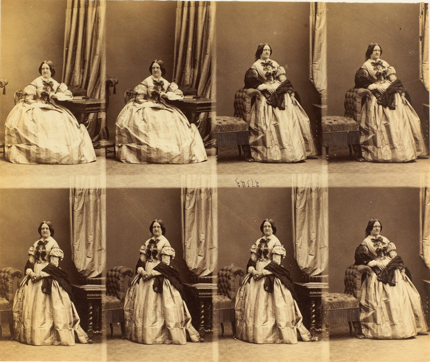 André Adolphe Eugène Disdéri - Mme Fimins en huit poses, deux assis et six en pi...