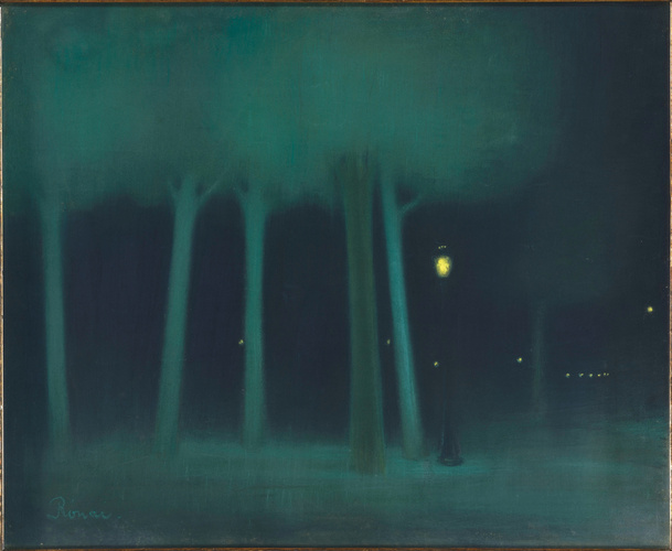 Jozsef Rippl-Ronai - Un parc la nuit}