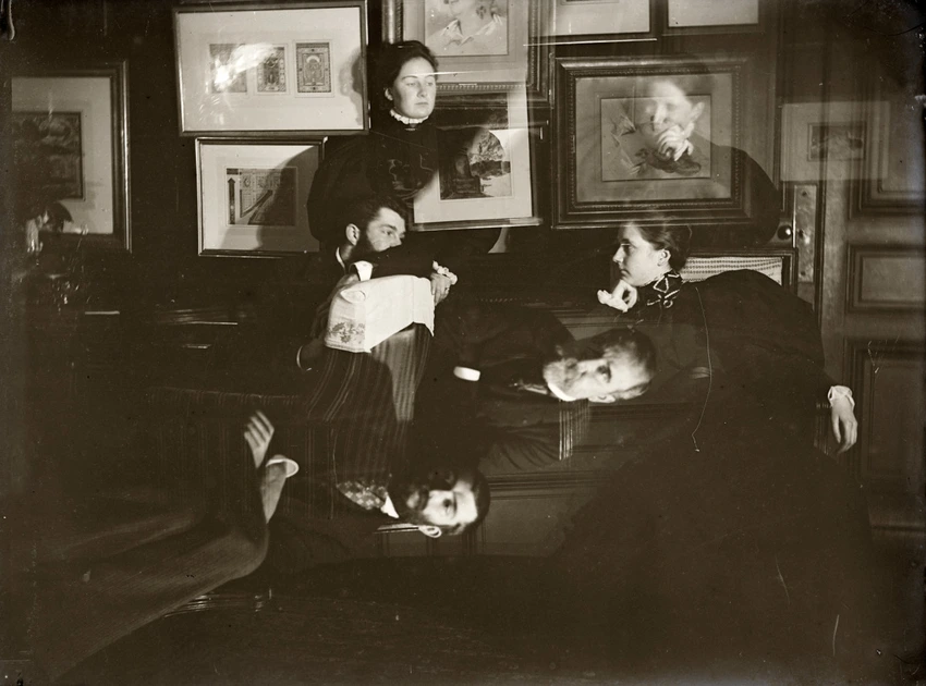Mathilde et Jeanne Niaudet, Daniel Halévy, Henriette Taschereau, Ludovic Halévy, Elie Halévy - Edgar Degas