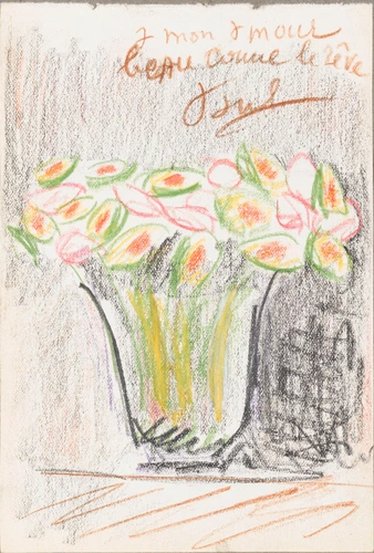 Anonyme - Bouquet de fleurs dans un vase