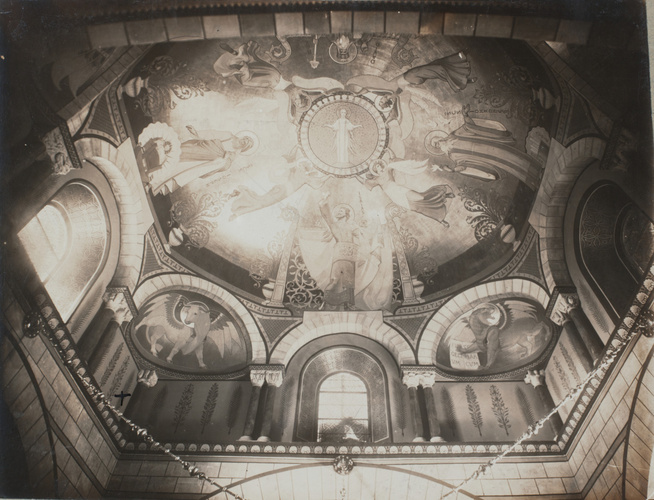Anonyme - Lyon, église Saint-Martin d'Ainay, vue intérieure, la coupole centrale...