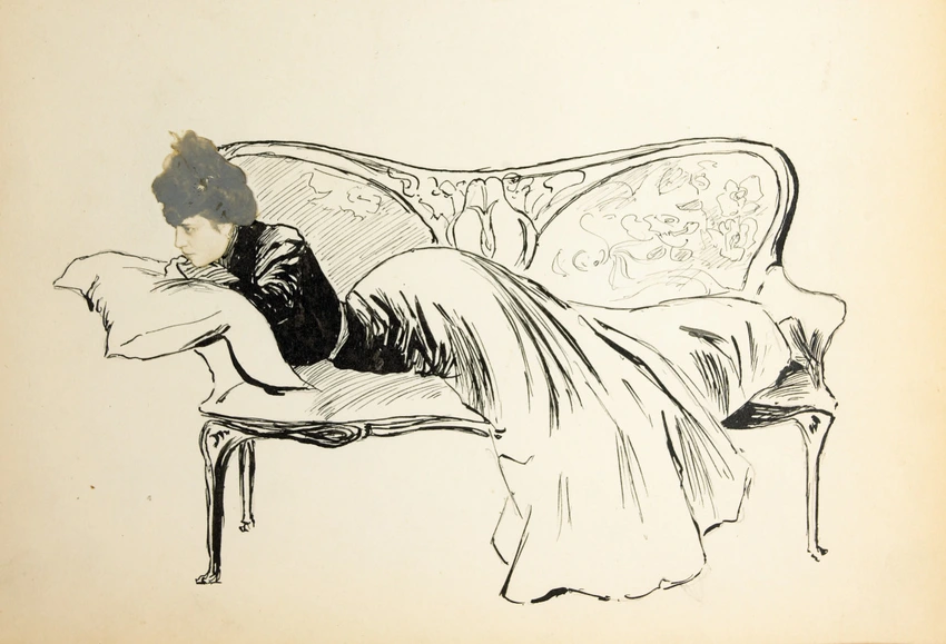 Armand Pincourt - Madeleine Aubry allongée sur un divan
