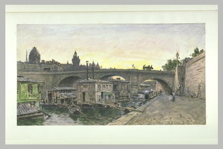 Johan Barthold Jongkind - Bateaux lavoirs devant le pont Notre-Dame