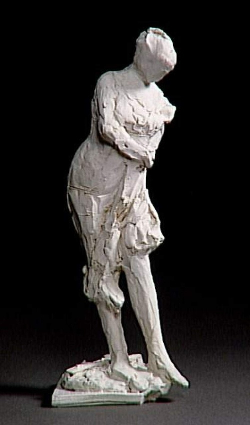François Pompon - Femme au corset relevant sa chemise