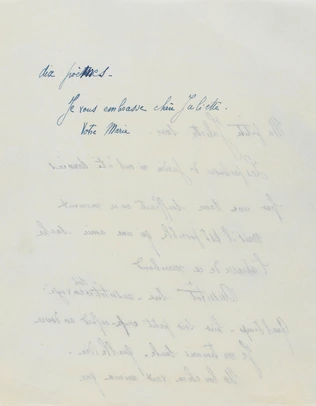 Correspondance manuscrite : Marie Laurencin à Juliette [Domenica] Guillaume - Marie Laurencin