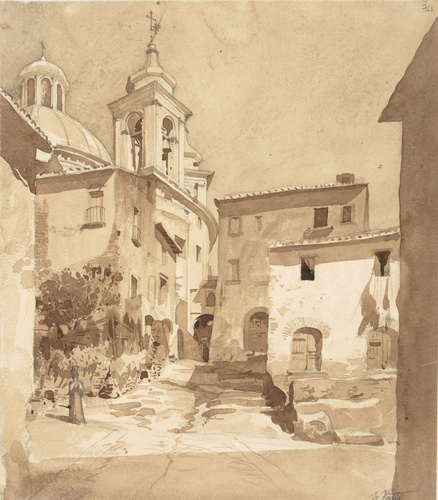 Louis Boitte - Italie du Nord, Ariccia près de Frascati, vue du village et du si...