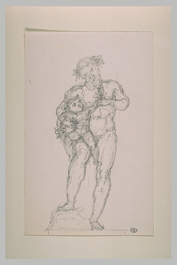 Eugène Guillaume - Silène tenant le jeune Bacchus à califourchon sur son genou