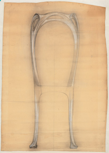 Hector Guimard - Hôtel Jassedé, projet de panneau de céramique