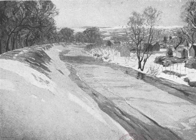 Edward Redfield - Canal en hiver