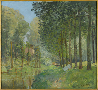 Alfred Sisley - Le Repos au bord du ruisseau. Lisière de bois