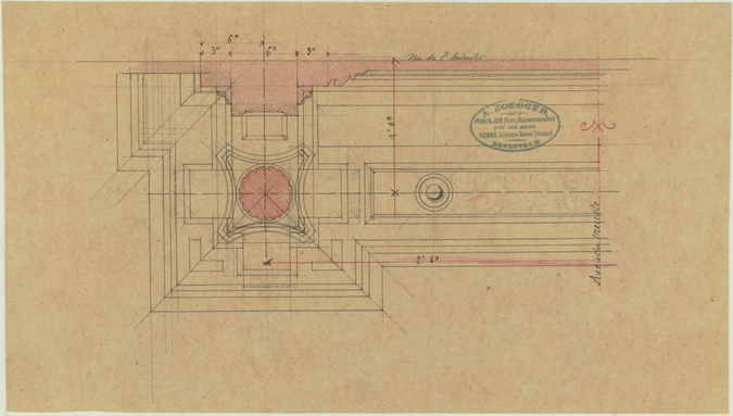 Antoine Zoegger - Profil et projection d'une partie de meuble
