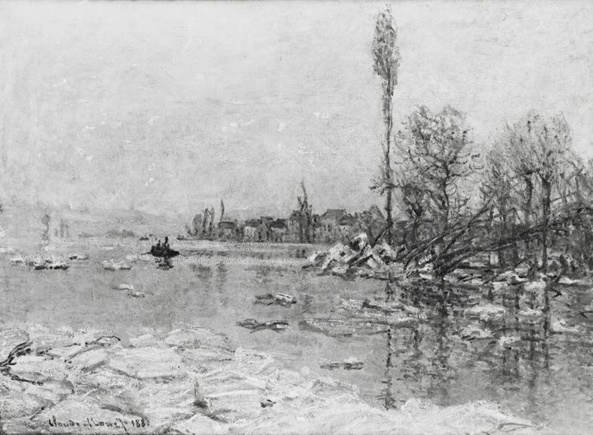 Claude Monet - La Débâcle à Vétheuil, avec vue sur Lavacourt