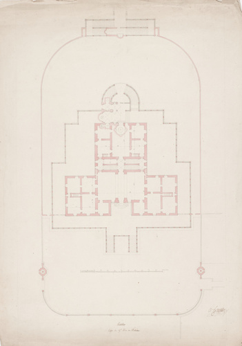 Anonyme - Plan de la villa du Pratolino en Toscane