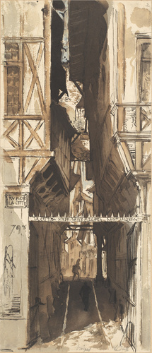 Louis Boitte - Vue d'une ruelle de Troyes