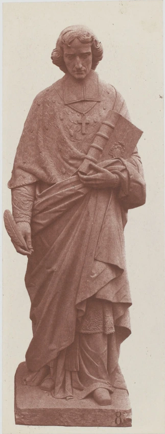 "Fénelon", statue de Jean Bonnassieux, décor du palais du Louvre, Paris - Edouard Baldus