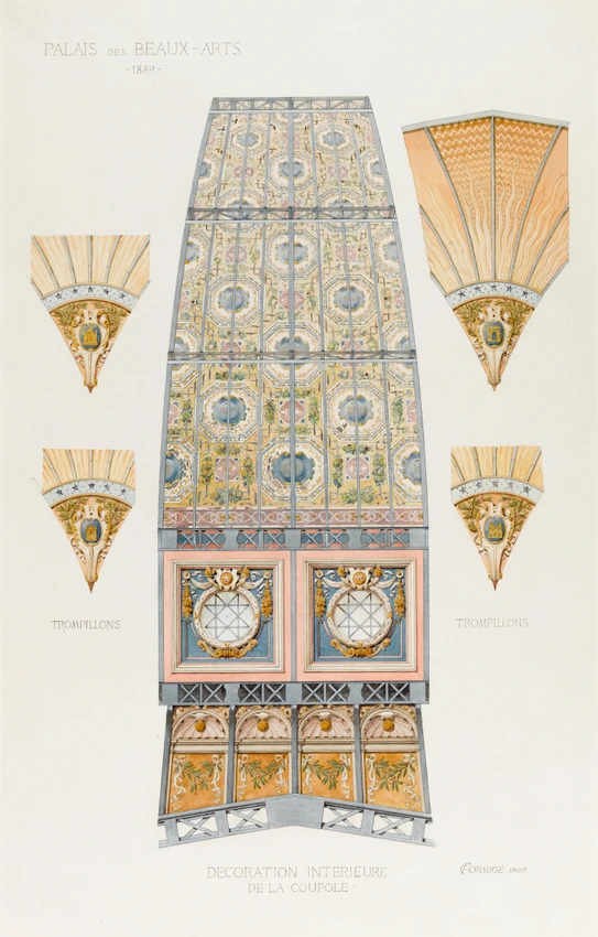 Projet pour l'Exposition universelle de 1889, décoration intérieure de la coupole du palais des Beaux-Arts - Jean-Camille Formigé
